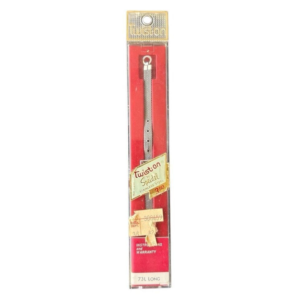 Speidel 73L Long Twist On Stainless Steel Vintage Watch Band *New*